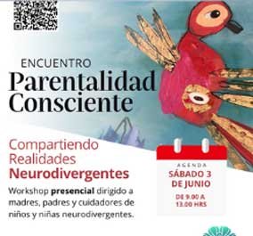 Qué hacemos en Fundación Planeta Tierra | Educación y Bienestar Infantil 8 Imagen promocional del encuentro “Parentalidad Consciente: Compartiendo Realidades Neurodivergentes”, dirigido a madres, padres y cuidadores de niñas y niños neurodivergentes.