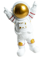 Fundación Planeta Tierra – Educación, Bienestar y Primera Infancia #de0a7 10 Figura de astronauta con brazos en alto, celebrando y señalando hacia el cielo, símbolo de alegría, logro y posibilidad.